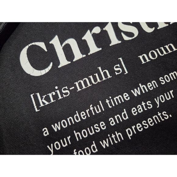 Denim & Flower Ricky Singh Christmas Hoodie Black Sweatshirt Size Large - Picture 2 of 5